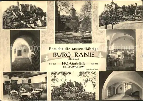 AK / Ansichtskarte Ranis Burg HO  Gaststaette Heimatmuseum Kat. Ranis