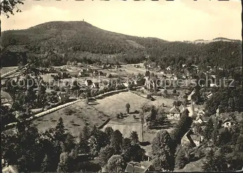 AK / Ansichtskarte Oybin Panorama mit Hochwald und Hain Zittauer Gebirge Kat. Kurort Oybin