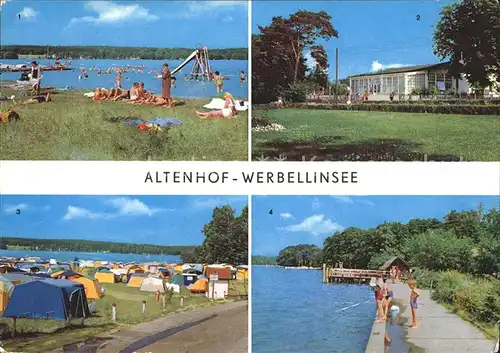 AK / Ansichtskarte Werbellinsee Altenhof Badestelle FDGB Erholungsheim Campingplatz Steg Bootshaus Kat. Schorfheide