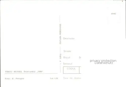 AK / Ansichtskarte Tirgu Mures Bulevardul 1848 Kat. Tirgu Mures