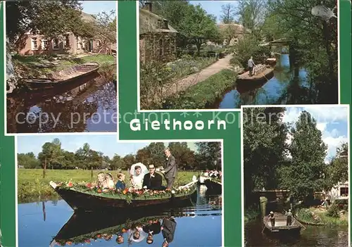 AK / Ansichtskarte Giethoorn Wasserstrasse Kahn Hochzeit Brautpaar Kat. Steenwijkerland