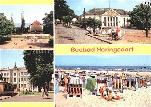 AK / Ansichtskarte Heringsdorf Ostseebad Usedom Konzertplatz Kulturhaus FDGB Erholungsheim Einheit Strand Kat. Heringsdorf