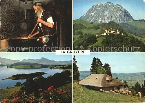 AK / Ansichtskarte Gruyeres FR dans le canton de Fribourg Chateau Alm Senn Kat. Gruyeres