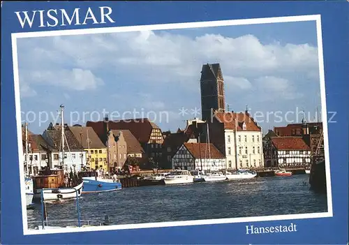 AK / Ansichtskarte Wismar Mecklenburg Hafenpanorama Hansestadt Kirche