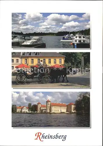 AK / Ansichtskarte Rheinsberg Residenz Kronprinzen von Preussen am Grienericksee Hafen Yachten Pferdekutsche Kat. Rheinsberg