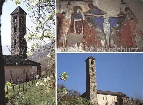 AK / Ansichtskarte Sureggio TI Chiesa romanica di San Pietro XII secolo Affresco Kirche Fresken Kat. Lugano