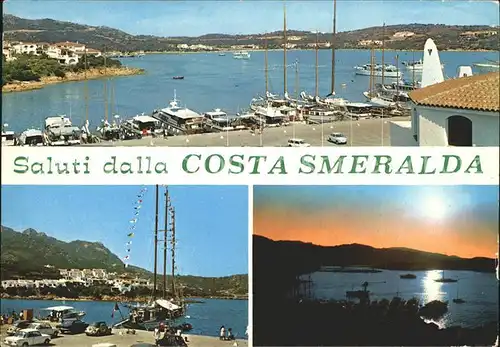 AK / Ansichtskarte Costa Smeralda Hafen Segelschiff Bucht Abendsonne