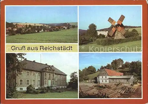 AK / Ansichtskarte Reichstaedt Dippoldiswalde Teilansicht Windmuehle Technisches Denkmal Schloss Buschmuehle Kat. Dippoldiswalde