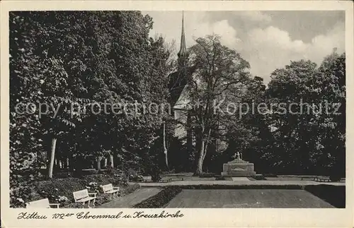 AK / Ansichtskarte Zittau 102er Ehrenmal und Kreuzkirche Kat. Zittau