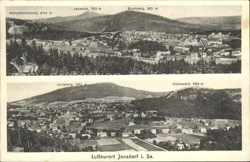 AK / Ansichtskarte Jonsdorf Panorama Muehlsteinbrueche Lausche Buchberg Jonsberg Hochwald Zittauer Gebirge Kat. Kurort Jonsdorf