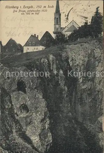 AK / Ansichtskarte Altenberg Erzgebirge Die Pinge entstanden 1620 Blick zur Kirche Kat. Geising