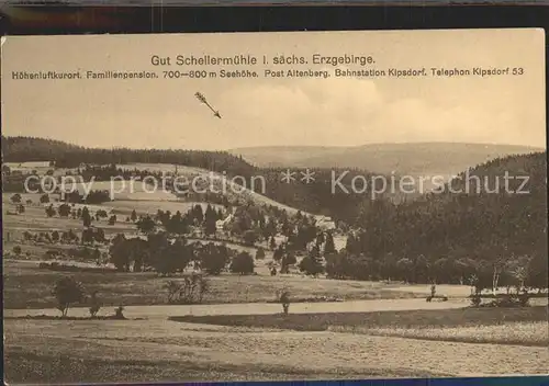 AK / Ansichtskarte Altenberg Erzgebirge Panorama mit Gut Schellermuehle Kat. Geising