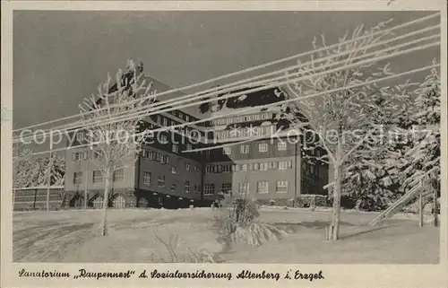 AK / Ansichtskarte Altenberg Erzgebirge Sanatorium Raupennest der Sozialversicherung Winterimpressionen Kat. Geising