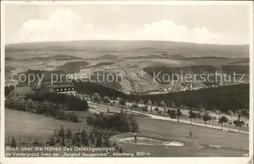 AK / Ansichtskarte Altenberg Erzgebirge Panorama mit Berghof Raupennest Fernsicht Kat. Geising