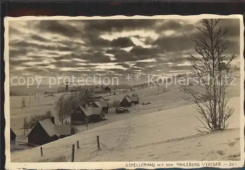 AK / Ansichtskarte Schellerhau Winterpanorama mit dem Kahleberg Hoehenluftkurort Kat. Altenberg