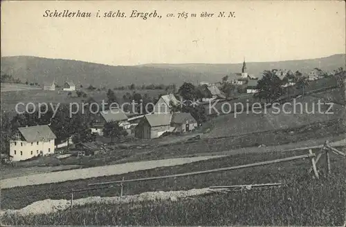 AK / Ansichtskarte Schellerhau Ortsansicht mit Kirche Erzgebirge Kat. Altenberg