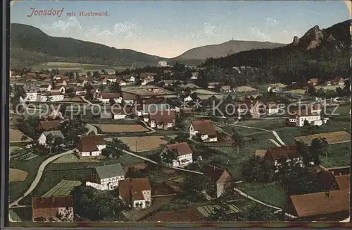 AK / Ansichtskarte Jonsdorf Panorama mit Hochwald Zittauer Gebirge Kat. Kurort Jonsdorf