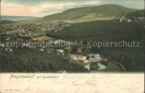 AK / Ansichtskarte Neujonsdorf Panorama mit Blick nach Hotel Gondelfahrt Zittauer Gebirge