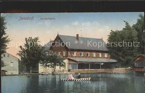 AK / Ansichtskarte Jonsdorf Hotel Gondelfahrt Teich Ruderboot Kat. Kurort Jonsdorf