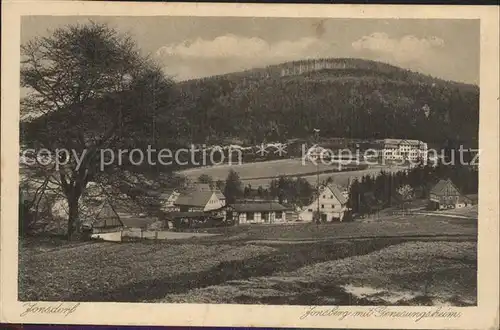 AK / Ansichtskarte Jonsdorf Jonsberg mit Genesungsheim Zittauer Gebirge Kupfertiefdruck Kat. Kurort Jonsdorf