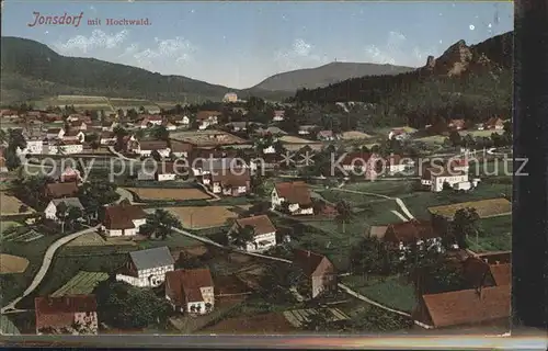 AK / Ansichtskarte Jonsdorf Panorama mit Hochwald Zittauer Gebirge Kat. Kurort Jonsdorf