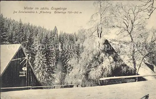 AK / Ansichtskarte Altenberg Erzgebirge Schellermuehle Winterimpressionen Kat. Geising