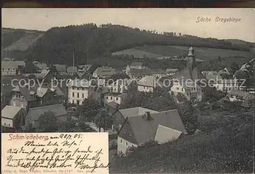 AK / Ansichtskarte Schmiedeberg  Dippoldiswalde Ortsansicht mit Kirche