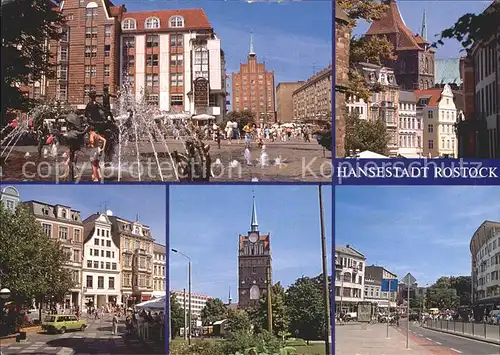 AK / Ansichtskarte Rostock Mecklenburg Vorpommern Teilansichten Hansestadt Innenstadt Brunnen Kroepeliner Tor Kat. Rostock