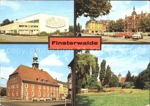 AK / Ansichtskarte Finsterwalde Sporthalle Marktplatz Kreiskulturhaus Schlosspark Kat. Finsterwalde
