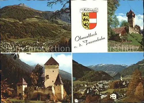 AK / Ansichtskarte Obervellach Kaernten Ferienort Tauernbahn Burg Falkenstein Groppenstein Alpenpanorama Kat. Obervellach