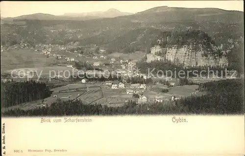 AK / Ansichtskarte Oybin Panorama Blick vom Scharfenstein Berg Oybin Zittauer Gebirge Kat. Kurort Oybin