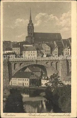 AK / Ansichtskarte Bautzen Petrikirche Kronprinzenbruecke Originalaufnahmen Bertha Zillessen Serie Deutsche Heimatbilder Kupfertiefdruck Kat. Bautzen