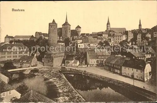 AK / Ansichtskarte Bautzen Spree Wehr Altstadt Alte Wasserkunst Kirche Kat. Bautzen