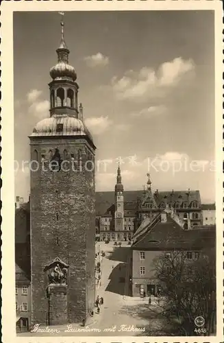 AK / Ansichtskarte Bautzen Lauenturm um 1400 erbaut mit Rathaus Silesa Karte Nr 4618 Kat. Bautzen