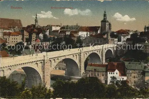 AK / Ansichtskarte Bautzen Kronprinzenbruecke Spree Altstadt Kirche Kat. Bautzen