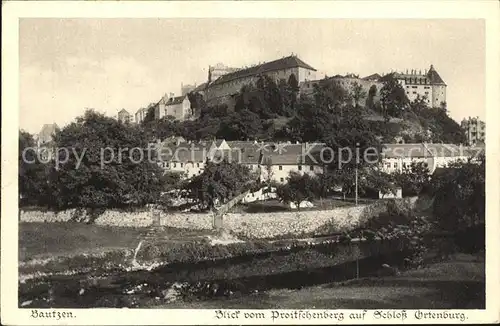 AK / Ansichtskarte Bautzen Blick vom Proitschenberg auf Schloss Ortenburg Serie Saechsische Heimatschutz Postkarten Kat. Bautzen