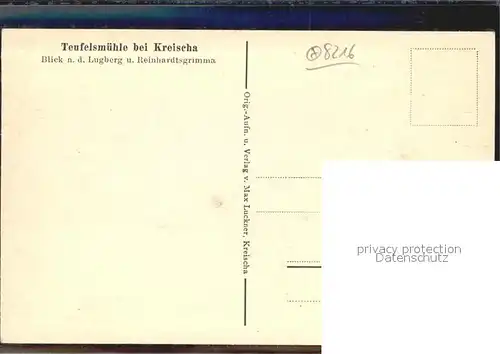 AK / Ansichtskarte Kreischa Teufelsmuehle Blick nach dem Lugberg und Reinhardtsgrimma Kat. Kreischa Dresden