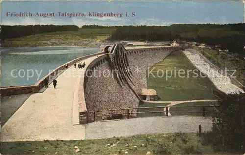 AK / Ansichtskarte Klingenberg Sachsen Koenig Friedrich August Talsperre Stausee Sperrmauer Hochwasserueberlauf Kat. Pretzschendorf