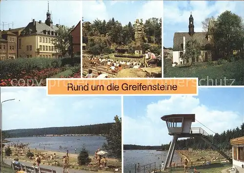 AK / Ansichtskarte Greifensteine Erzgebirge Ehrenfriedersdorf Rathaus Strand Freilichttheater / Ehrenfriedersdorf /Erzgebirgskreis LKR