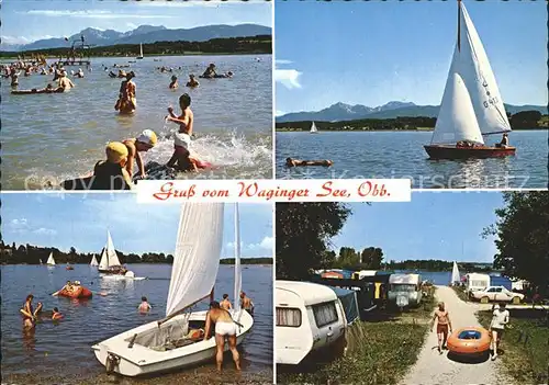 AK / Ansichtskarte Waging See Camping Baden Segelboot Kat. Waging a.See