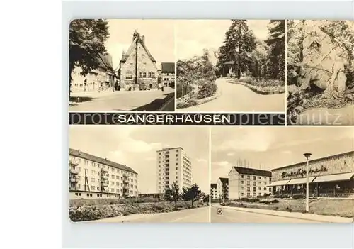 AK / Ansichtskarte Sangerhausen Suedharz Marktplatz Hochhaus Suedsiedlung Kat. Sangerhausen