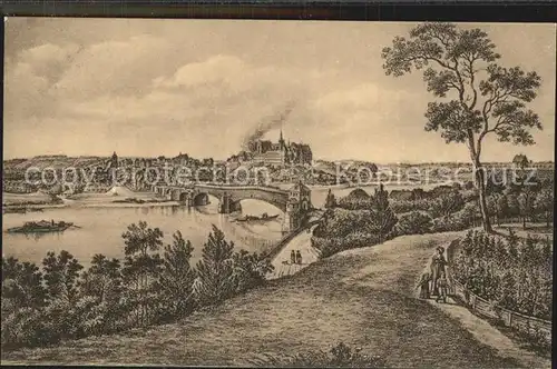 AK / Ansichtskarte Alt Meissen Elbe vom Ratsweinberge 1780 Kuenstlerkarte Muehlbachs Postkarte Folge 8 No 5 Kat. Meissen