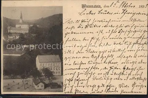AK / Ansichtskarte Weesenstein Blick zum Schloss Reichspost