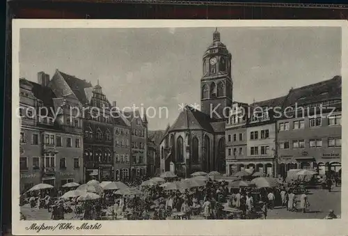 AK / Ansichtskarte Meissen Elbe Sachsen Markt Frauenkirche Kat. Meissen