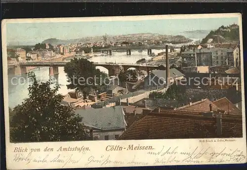 AK / Ansichtskarte Coelln Elbe Blick von den Amtsstufen Bruecken Reichspost Kat. Meissen