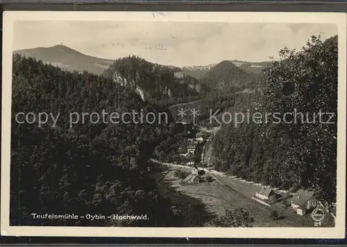 AK / Ansichtskarte Oybin Teufelsmuehle Blick zum Hochwald Zittauer Gebirge Kat. Kurort Oybin