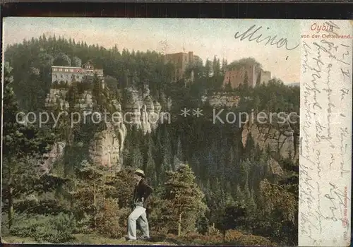 AK / Ansichtskarte Oybin Berg Oybin von der Oertelwand Bergrestaurant Klosterruine Zittauer Gebirge Kat. Kurort Oybin