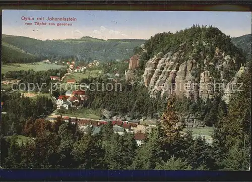 AK / Ansichtskarte Oybin Berg Oybin Johannisstein vom Toepfer gesehen Zittauer Gebirge Kat. Kurort Oybin