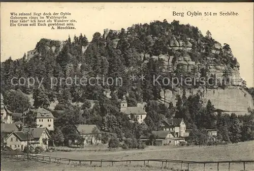 AK / Ansichtskarte Oybin Ortsansicht mit Kirche Berg Oybin Zittauer Gebirge Kat. Kurort Oybin