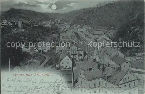 AK / Ansichtskarte Tharandt Blick ueber die Stadt im Mondschein Kat. Tharandt